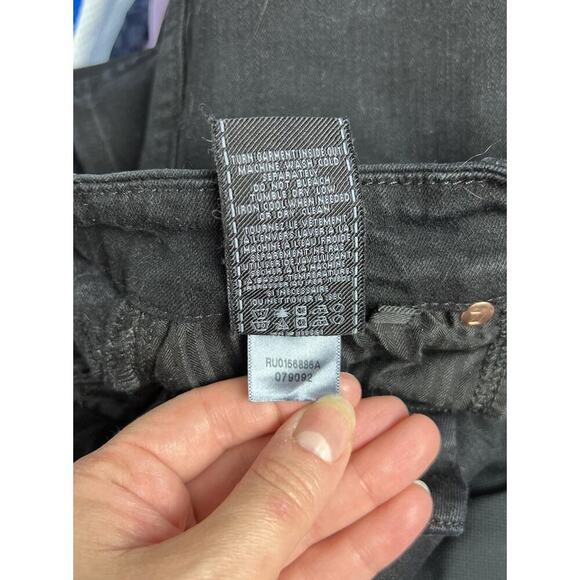 7 For All Mankind Midrise Bootcut Black Denim Jeans Size 27 Stretch Women’s - Picture 4 of 5